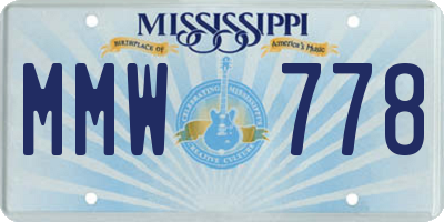 MS license plate MMW778