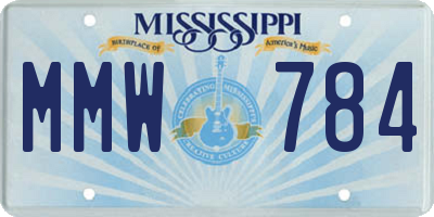 MS license plate MMW784