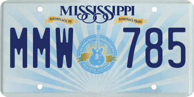MS license plate MMW785