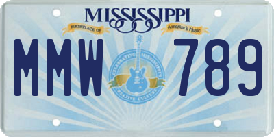 MS license plate MMW789