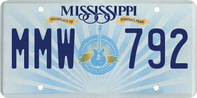 MS license plate MMW792