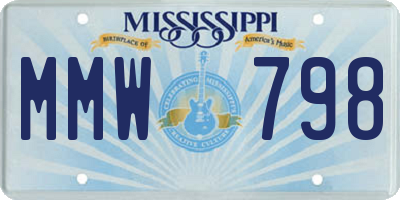 MS license plate MMW798