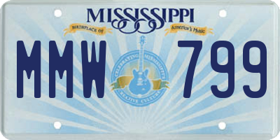 MS license plate MMW799