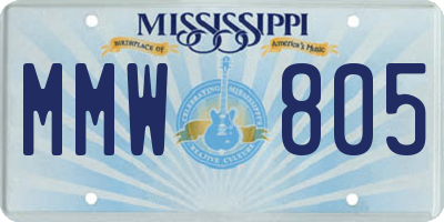 MS license plate MMW805