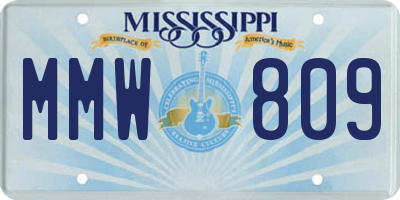MS license plate MMW809