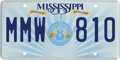 MS license plate MMW810