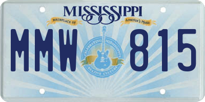 MS license plate MMW815