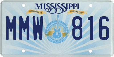 MS license plate MMW816