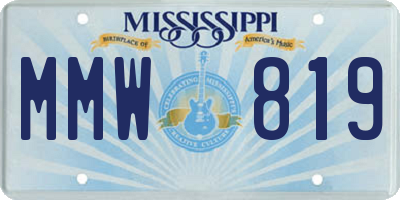 MS license plate MMW819