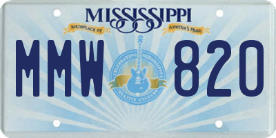 MS license plate MMW820