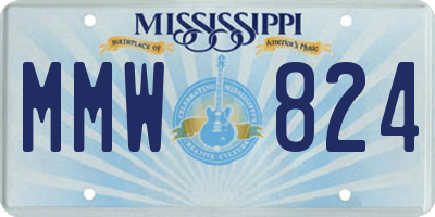 MS license plate MMW824
