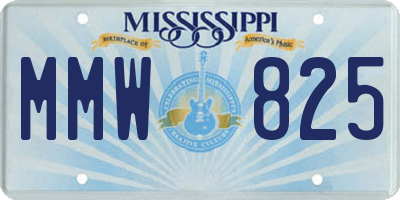 MS license plate MMW825