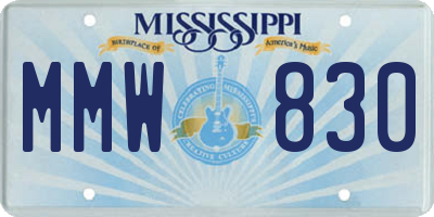 MS license plate MMW830