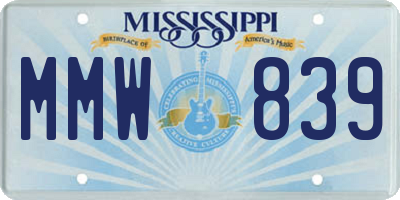 MS license plate MMW839