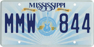 MS license plate MMW844
