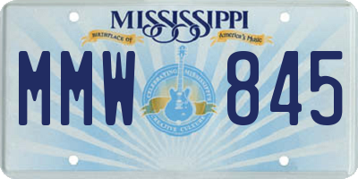 MS license plate MMW845