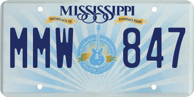 MS license plate MMW847