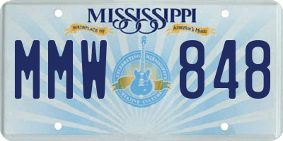 MS license plate MMW848