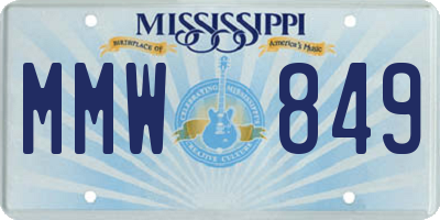 MS license plate MMW849