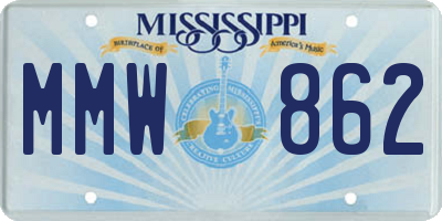 MS license plate MMW862