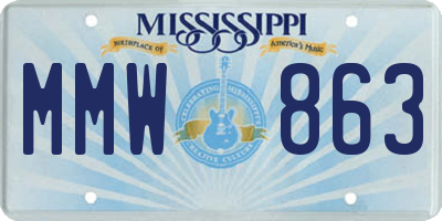 MS license plate MMW863