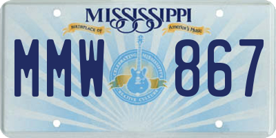 MS license plate MMW867