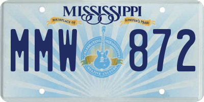 MS license plate MMW872
