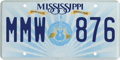 MS license plate MMW876
