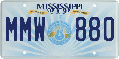 MS license plate MMW880