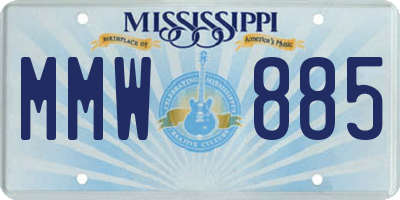 MS license plate MMW885