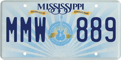 MS license plate MMW889