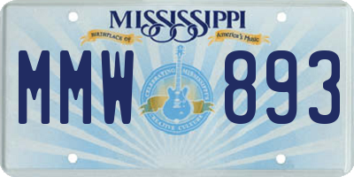 MS license plate MMW893