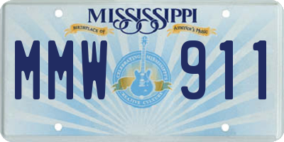 MS license plate MMW911