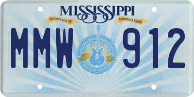 MS license plate MMW912