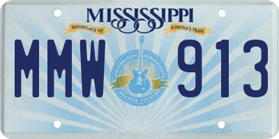 MS license plate MMW913