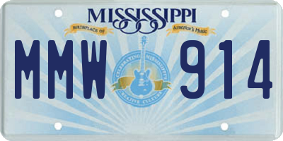 MS license plate MMW914