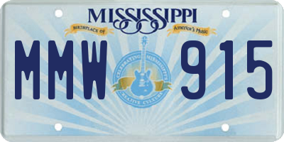 MS license plate MMW915