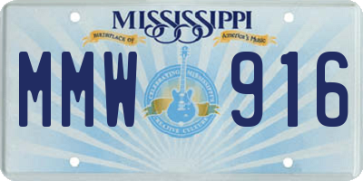 MS license plate MMW916