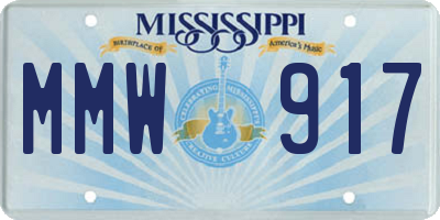 MS license plate MMW917