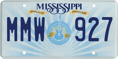 MS license plate MMW927