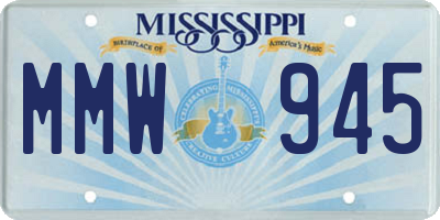 MS license plate MMW945