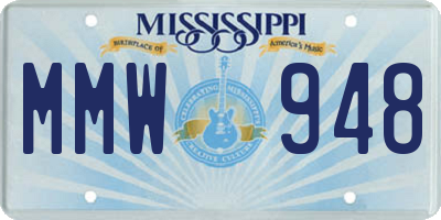 MS license plate MMW948