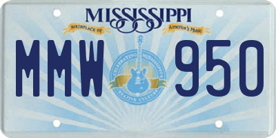 MS license plate MMW950