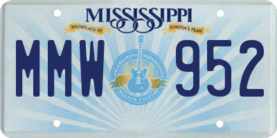MS license plate MMW952