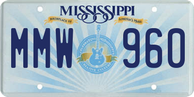 MS license plate MMW960