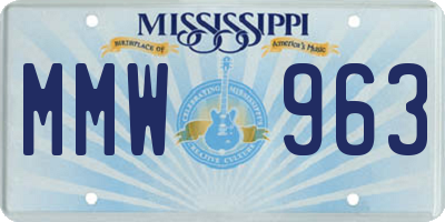 MS license plate MMW963