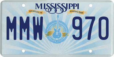 MS license plate MMW970