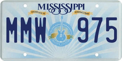 MS license plate MMW975