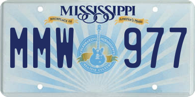 MS license plate MMW977