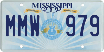 MS license plate MMW979